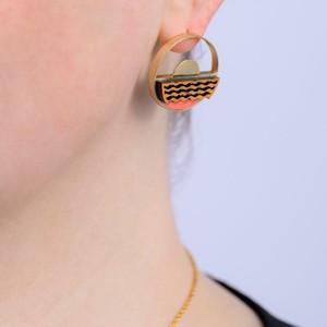 Sunset Recycled Wood Gold Earrings from Paguro Upcycle