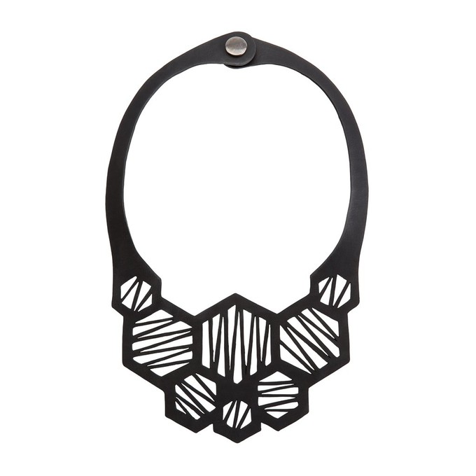 Honeycomb Recycled Rubber Necklace from Paguro Upcycle