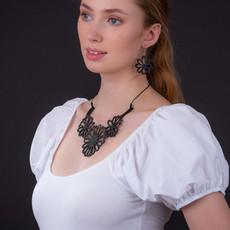 Dahlia Floral Upcycled Inner Tube Necklace via Paguro Upcycle