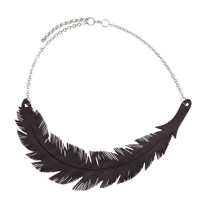 Angel Upcycled Inner Tube Feather Necklace from Paguro Upcycle