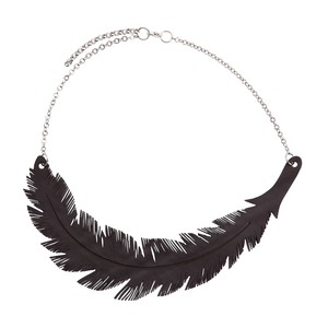 Angel Upcycled Inner Tube Feather Necklace from Paguro Upcycle