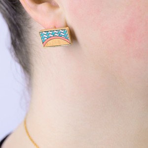 Seaside Recycled Wood Gold Earrings from Paguro Upcycle