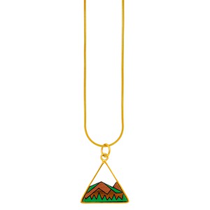 Hill Eco-friendly Recycled Wood Gold Necklace from Paguro Upcycle Hill Eco-friendly Recycled Wood Gold Necklace from Paguro Upcycle
