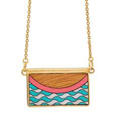 Seaside Recycled Wood Gold Necklace via Paguro Upcycle