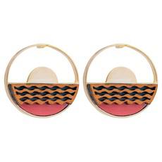 Sunset Recycled Wood Gold Earrings via Paguro Upcycle