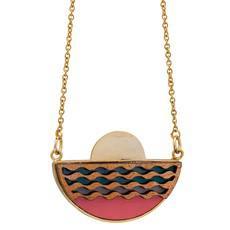 Sunset Recycled Wood Gold Necklace via Paguro Upcycle