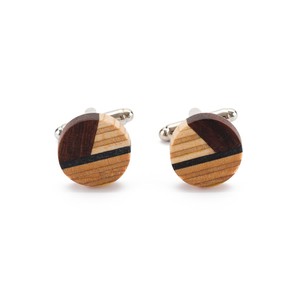 Recycled Skateboard Wooden Round Cufflinks from Paguro Upcycle