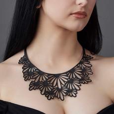 Marigold Statement Recycled Rubber Necklace via Paguro Upcycle