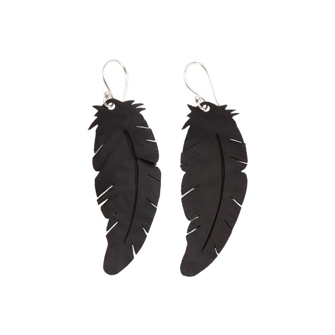 Angel Rubber Feather Earrings from Paguro Upcycle