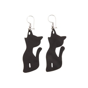 Poppy Recycled Rubber Cat Earrings from Paguro Upcycle