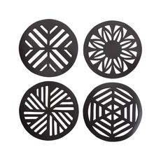 Geometric Handcrafted Recycled Rubber Coasters - Set of 2 or 4 van Paguro Upcycle