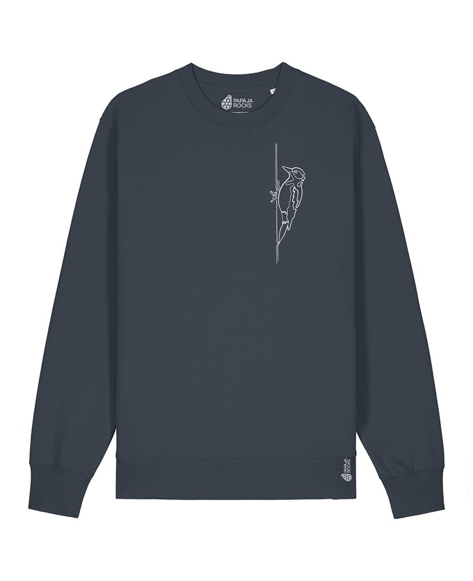 De Specht Two Line | Sweater Unisex | India Ink Grey from PapajaRocks