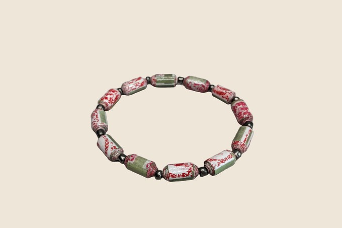 Bracelet made of cylindrical paper beads "Kribi" from PEARLS OF AFRICA