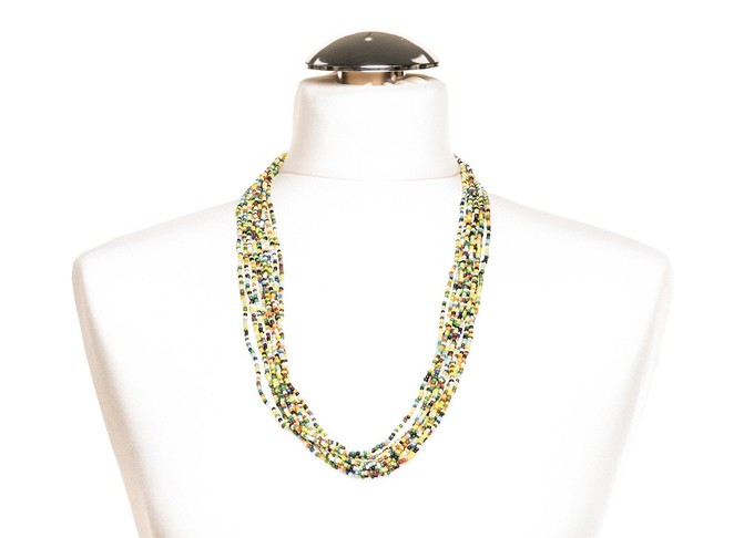 Colorful pearl necklace with several strands "Lucky Lu" from PEARLS OF AFRICA