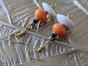 Noble pearl earrings made of glass, stone, brass "Happy Marrakech" from PEARLS OF AFRICA