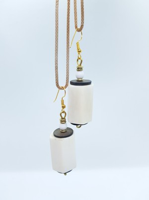 Noble pearl earrings made of glass, stone, brass "Happy Marrakech" from PEARLS OF AFRICA