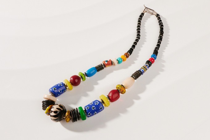 Glass bead jewelry set Maiduguri - chain with bracelet from PEARLS OF AFRICA