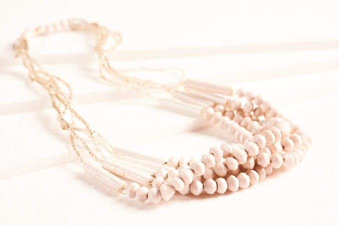Stylish pearl necklace with paper pearls "Little Sister Act" from PEARLS OF AFRICA