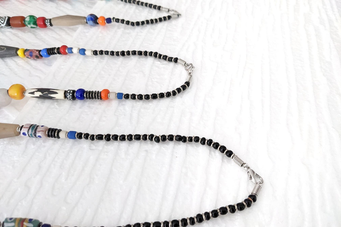 Colorful glass pearl necklace "Maiduguri" from PEARLS OF AFRICA
