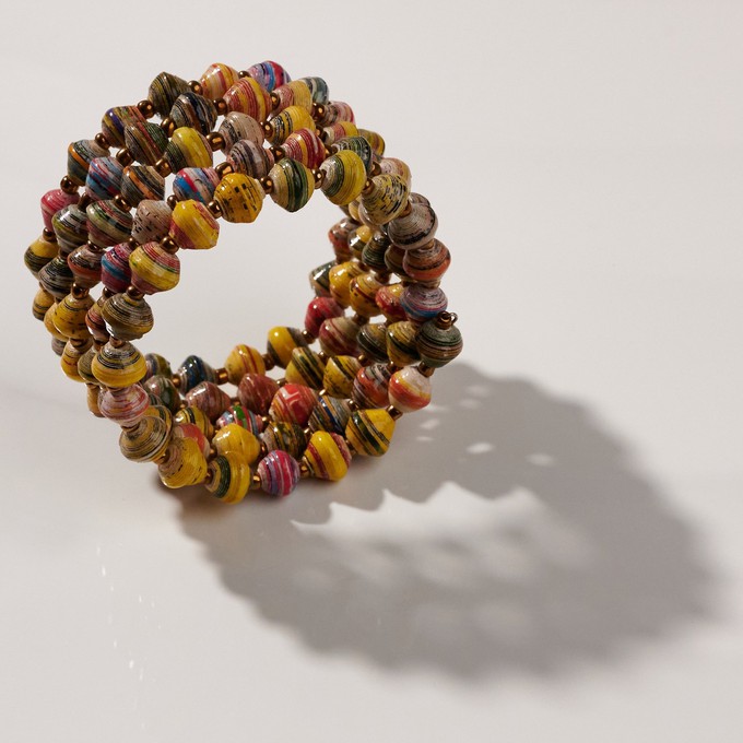 Creole bracelet with paper beads "Viva Bangle" from PEARLS OF AFRICA