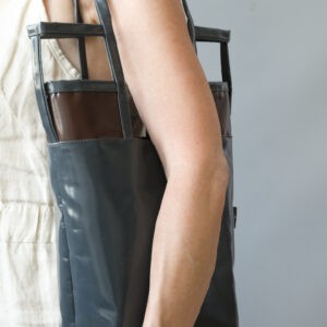 Grey & Brown Art-Deko Shoulder Bag from Pepavana