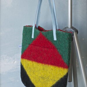 Chequered Mini Bag of felted Dutch blankets from Pepavana