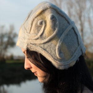 Art Deco Hat in soft yellow and blue from Pepavana