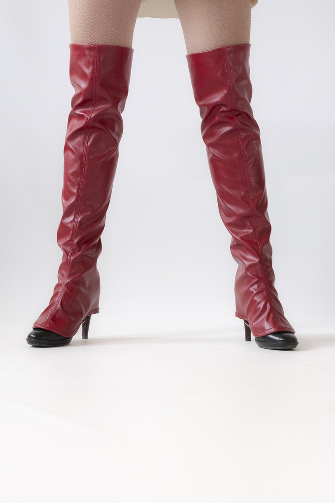 Over-the-knee Fake leather gaiters Red | Size S from Pepavana