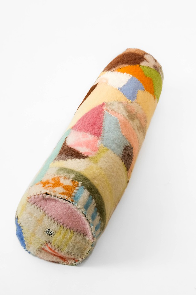 Wool Patch Roller Pillow from Pepavana