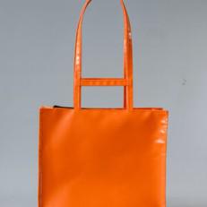 Orange Handbag with double grip via Pepavana