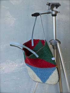 Chequered Mini Bag of felted Dutch blankets van Pepavana