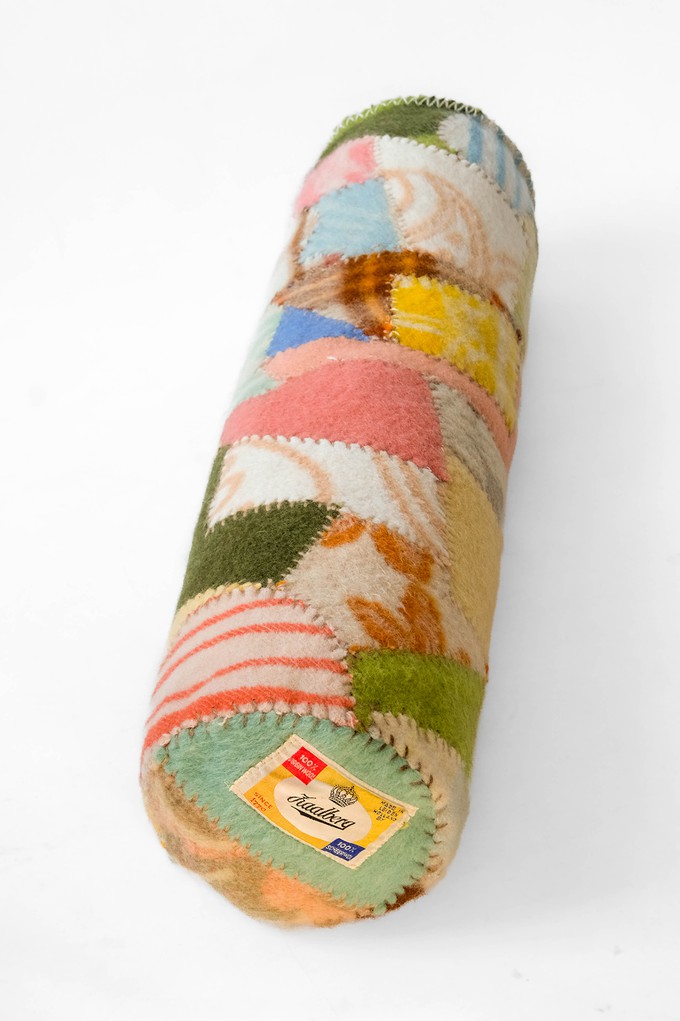 Wool Patch Roller Pillow from Pepavana