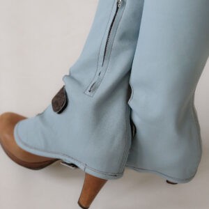 Claudia Medium-High Gaiters Baby Blue Leather from Pepavana
