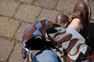 Underarm City Bag in golden browns and blues from Pepavana