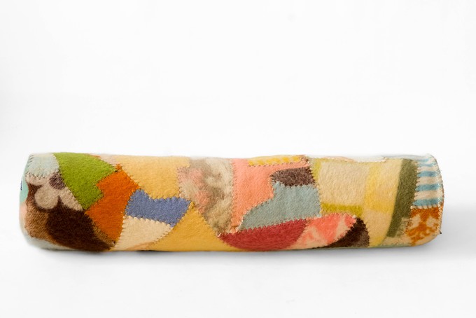 Wool Patch Roller Pillow from Pepavana