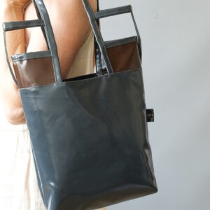 Grey & Brown Art-Deko Shoulder Bag from Pepavana