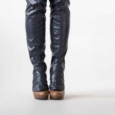 Over-the-knee Fake leather gaiters Blue | Size S via Pepavana