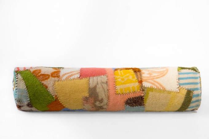 Wool Patch Roller Pillow from Pepavana