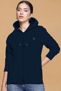 Printed P Zip-Up Hoodie via Pitod