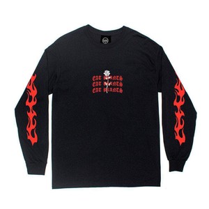 Eat Plants Goth Flames - Long Sleeve - Black from Plant Faced Clothing