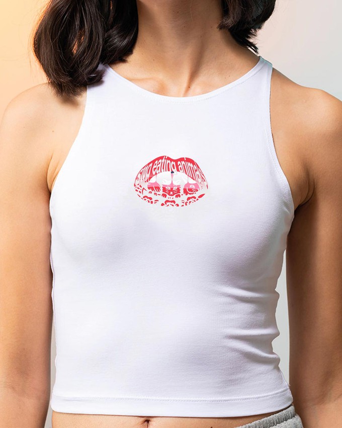 Read My Lips Baby Tank - White from Plant Faced Clothing