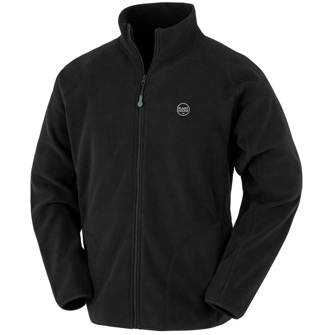 The Classics - Recycled Fleece Zip Jacket - Embroidered Logo - Black from Plant Faced Clothing