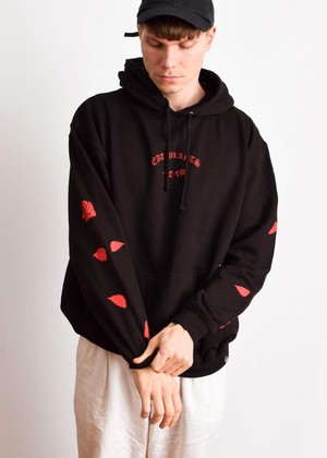 Eat Plants Scattered Roses - Hoodie - Black from Plant Faced Clothing