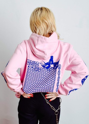 Make The Connection Hoodie - Pink x Blue - ORGANIC X RECYCLED from Plant Faced Clothing