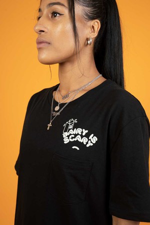 Dairy Is Scary Pocket Tee - Black T-Shirt from Plant Faced Clothing