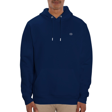 Basic Hoodie Embroidered Navy from Pure Ecosentials