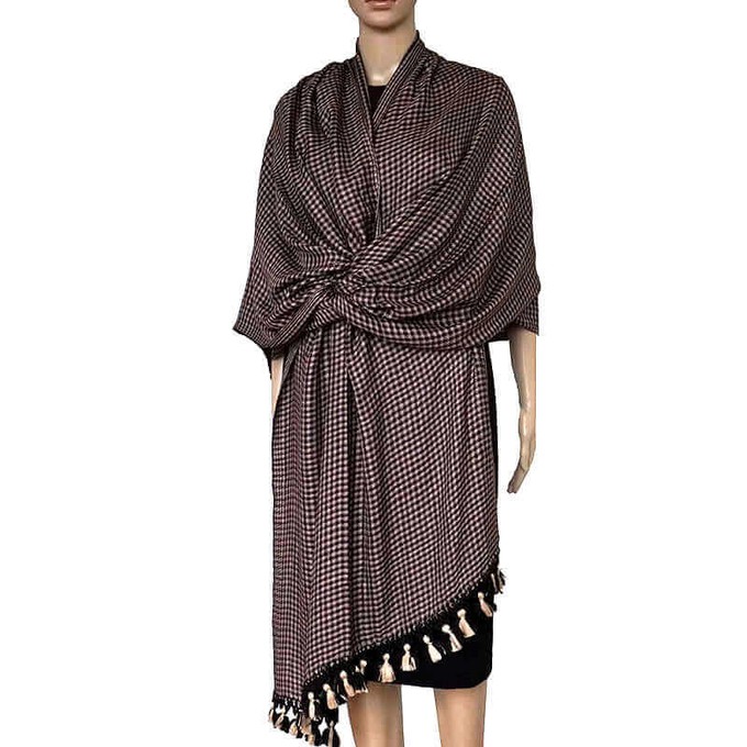 Shawl Deep Purple - Oversized - Fashionable and Fairtrade from Quetzal Artisan
