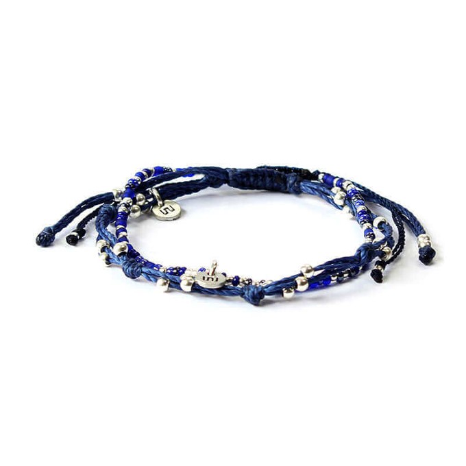 Bracelet Blue Smile - 2 strands - Handmade and Fairtrade from Quetzal Artisan