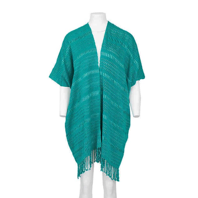 Cotton Poncho Aquamarine - Stylish, Ecofriendly & Fairtrade from Quetzal Artisan
