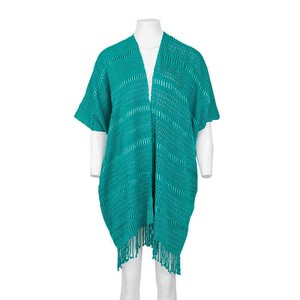 Cotton Poncho Aquamarine - Stylish, Ecofriendly & Fairtrade from Quetzal Artisan